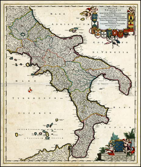 71-Italy Map By Frederick De Wit