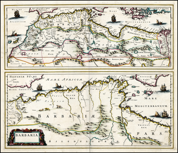 77-North Africa Map By Johannes Blaeu / Abraham Wolfgang