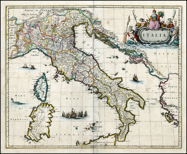 23-Italy and Balearic Islands Map By Johannes Blaeu