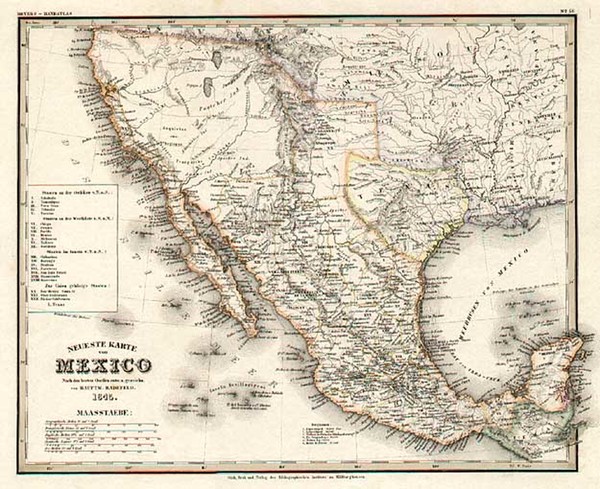 67-Texas, Southwest, Mexico and California Map By Joseph Meyer  &  Carl Radefeld