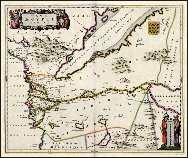 69-Egypt Map By Johannes Blaeu