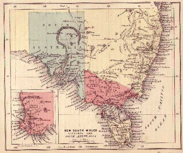 49-Australia & Oceania and Australia Map By Morse & Gaston