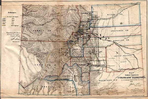 44-Southwest and Rocky Mountains Map By General Land Office  &  Major & Knapp