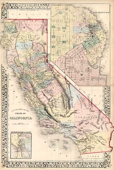 56-California Map By Samuel Augustus Mitchell Jr.