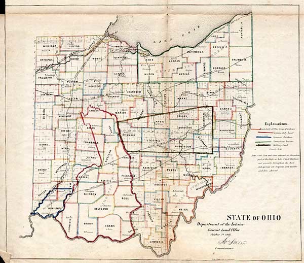 75-Midwest Map By General Land Office  &  Major & Knapp