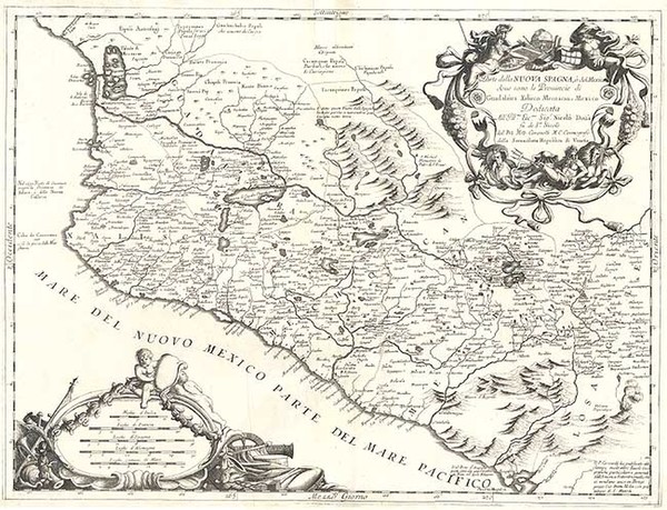 71-Mexico Map By Vincenzo Maria Coronelli