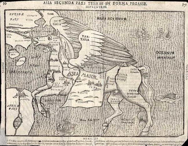 6-Asia, Asia and Curiosities Map By Heinrich Bunting