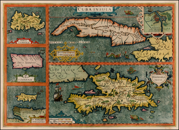 88-Caribbean Map By Jodocus Hondius - Mercator