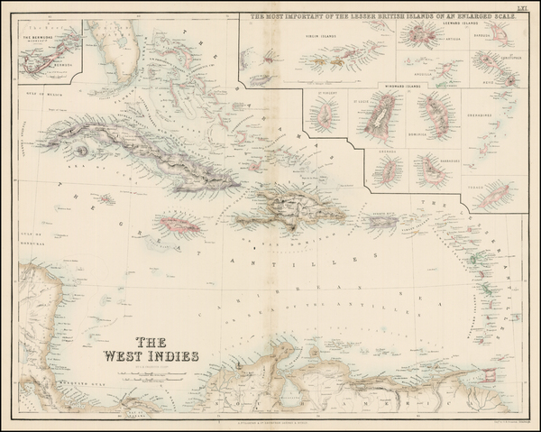 9-Caribbean Map By Archibald Fullarton & Co.