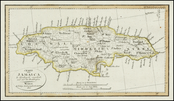52-Jamaica Map By Weimar Geographische Institut