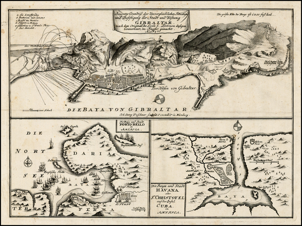 6-Caribbean, Central America, Spain and North Africa Map By Johann Georg Puschner