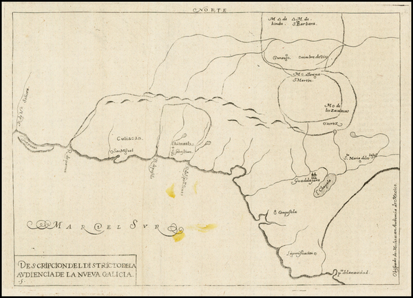 30-Mexico Map By Antonio de Herrera y Tordesillas