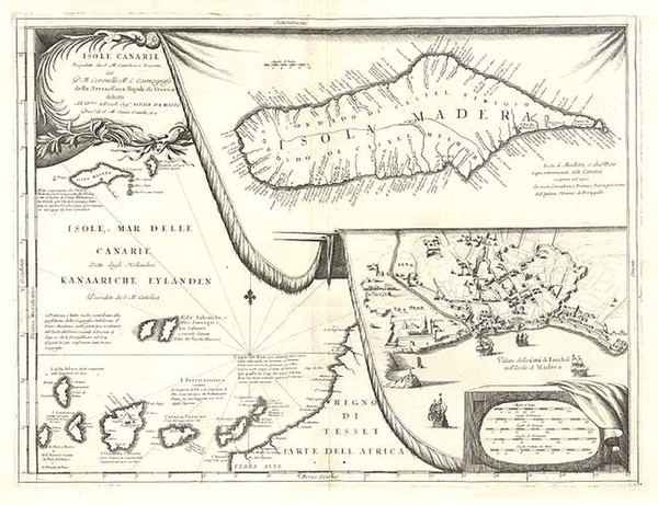 80-World, Atlantic Ocean, Africa and West Africa Map By Vincenzo Maria Coronelli