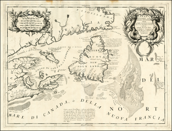 Canada Orientale Nell' America Settentrionale . . . | Ruderman Rare Maps