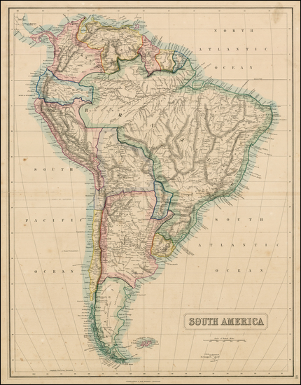 63-South America Map By George Philip  &  Son