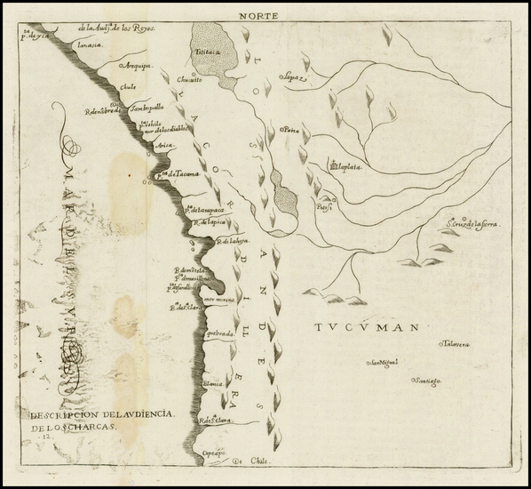 88-South America, Chile, Paraguay & Bolivia and Peru & Ecuador Map By Antonio de Herrera y