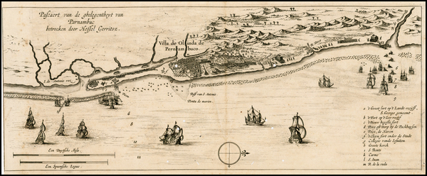 17-Brazil Map By Claes Janszoon Visscher