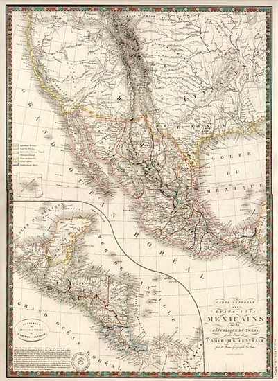 23-Texas, Southwest, Mexico and California Map By Adrien-Hubert Brué