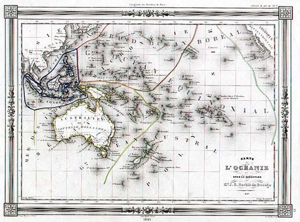 89-World, Australia & Oceania, Pacific, Australia, Oceania and Other Pacific Islands Map By J.