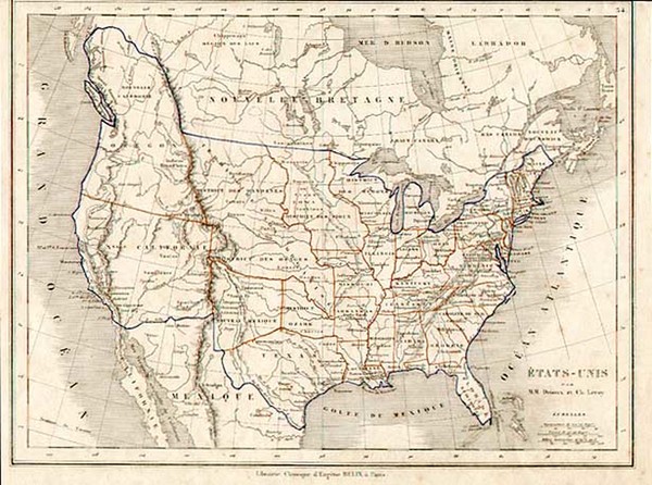 71-United States and Southwest Map By Drioux  &  Leroy