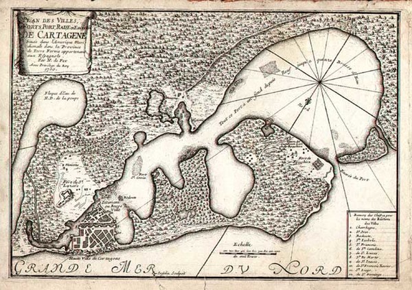 21-Central America and South America Map By Nicolas de Fer