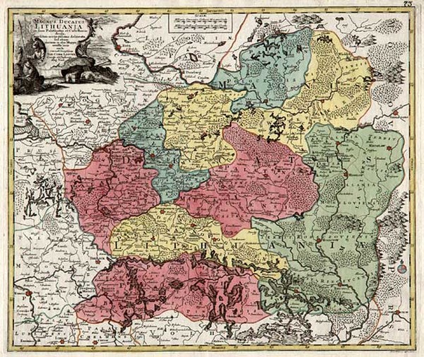 39-Europe, Poland and Baltic Countries Map By Georg Frederich Lotter