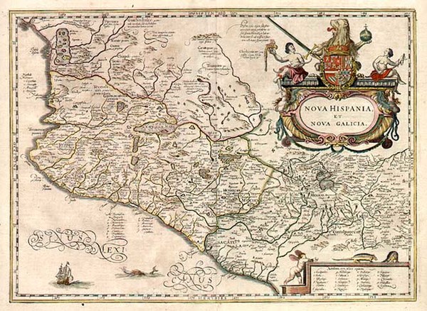 89-Mexico Map By Jodocus Hondius