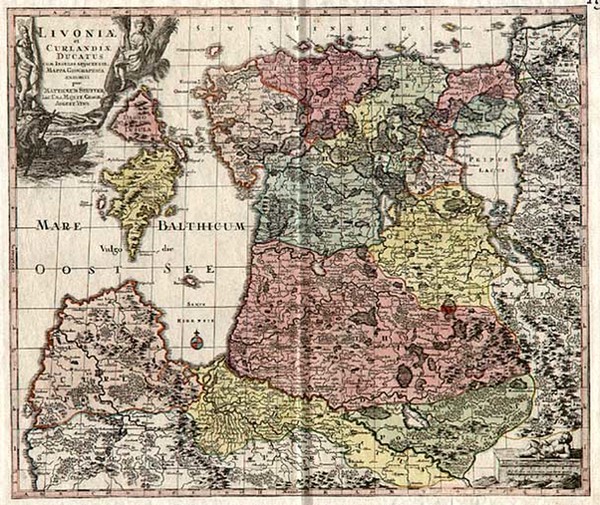 51-Europe, Poland, Russia and Baltic Countries Map By Matthaus Seutter