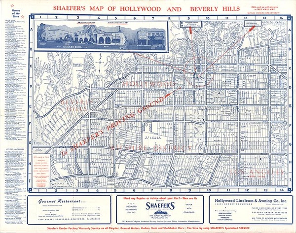 72-California Map By George H. Schaefer's Battery & Ignition