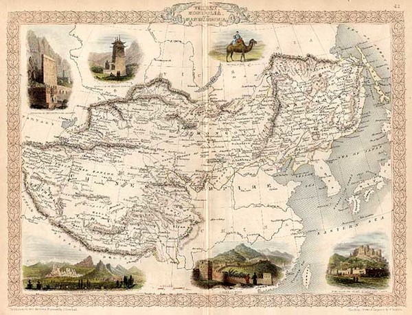 16-Asia, China, India and Central Asia & Caucasus Map By John Tallis