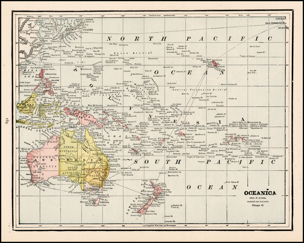 26-Australia & Oceania and Oceania Map By George F. Cram