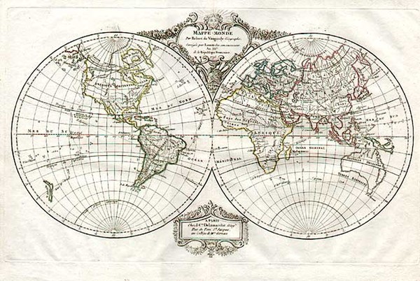 46-World and World Map By Charles De La Marche