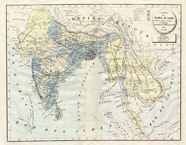 100-Asia, China, India, Southeast Asia and Central Asia & Caucasus Map By H. Selves