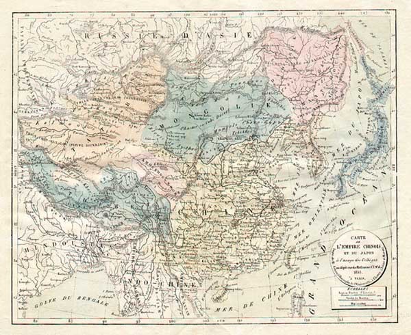 19-Asia, China, Japan, Korea and Central Asia & Caucasus Map By H. Selves