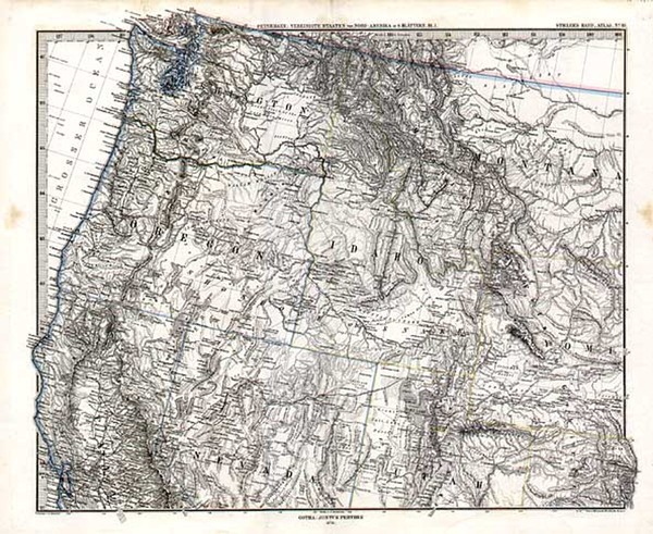 86-Plains, Rocky Mountains and California Map By Adolf Stieler