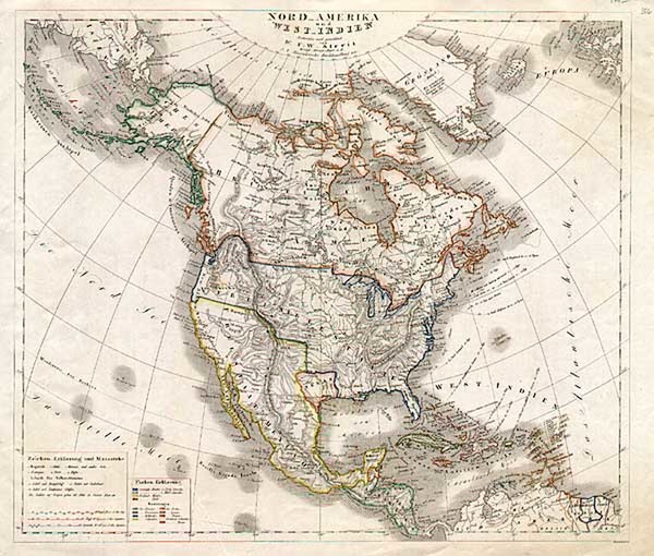 18-Texas and North America Map By Dr. F.W. Streit