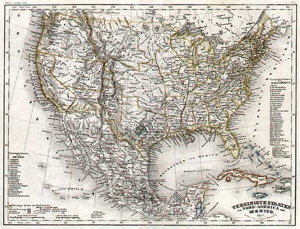 72-United States and Mexico Map By Carl Radefeld