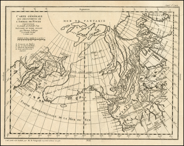 38-World, Polar Maps, Alaska and Canada Map By Denis Diderot / Gilles Robert de Vaugondy