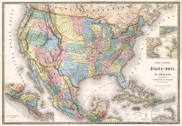19-United States and Rocky Mountains Map By Eugène Andriveau-Goujon