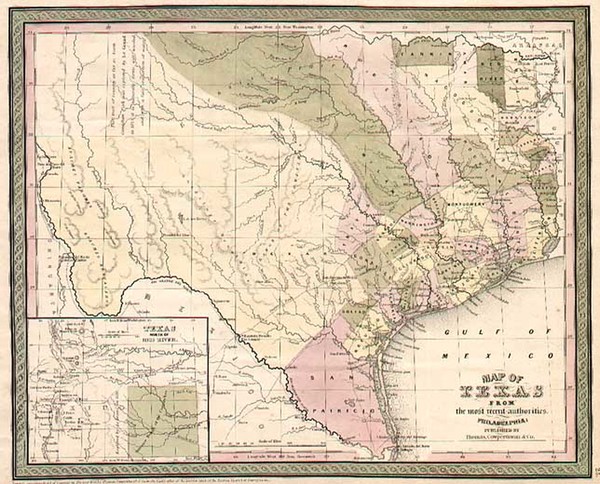 23-Texas and Southwest Map By Thomas, Cowperthwait & Co.