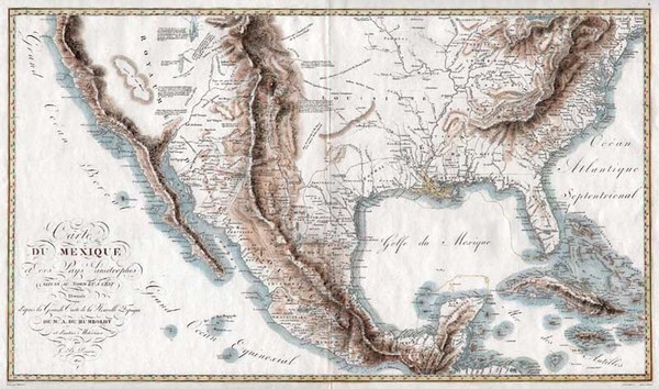 24-Texas, Southwest, Rocky Mountains and California Map By Alexander Von Humboldt