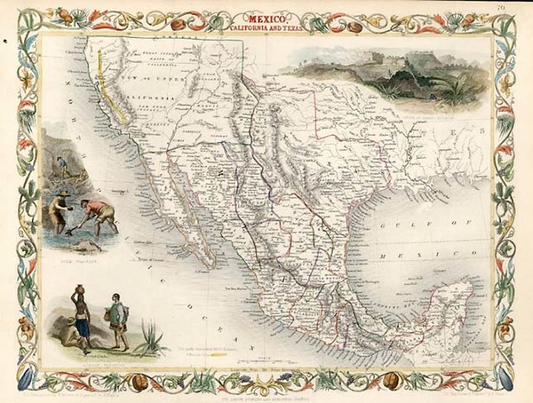 94-Texas, Southwest, Rocky Mountains and California Map By John Tallis