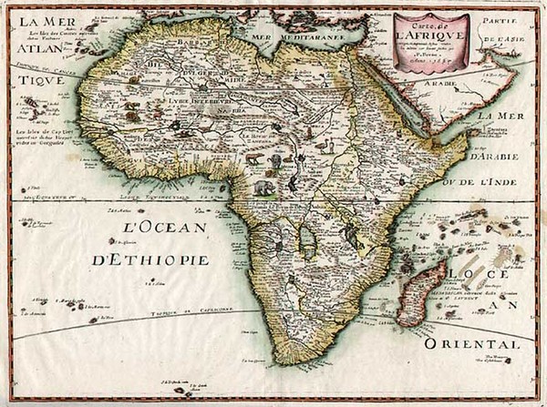 85-Africa and Africa Map By Melchior Tavernier  &  Petrus Bertius