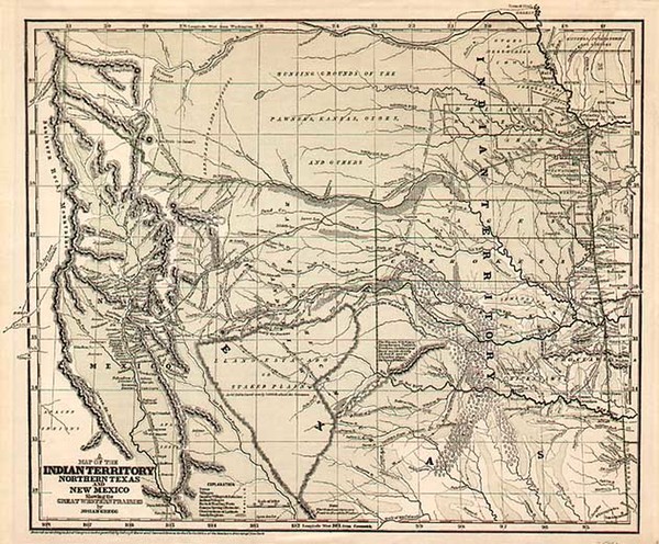 37-Texas, Plains, Southwest and Rocky Mountains Map By Sidney Morse  &  Samuel Breese