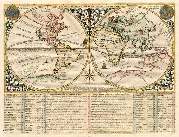 69-World, World, Celestial Maps and Curiosities Map By Henri Chatelain