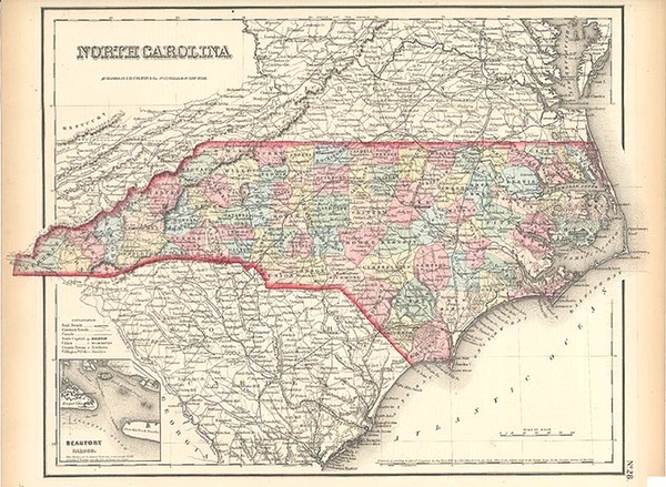 4-Southeast Map By Joseph Hutchins Colton