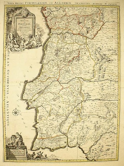 96-Europe and Portugal Map By Alexis-Hubert Jaillot