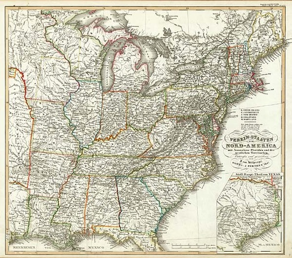 11-United States and Texas Map By F. Von Stulpnagel  &  Adolf Stieler