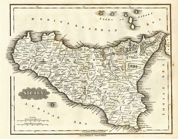 37-Europe, Italy and Balearic Islands Map By Samuel Walker