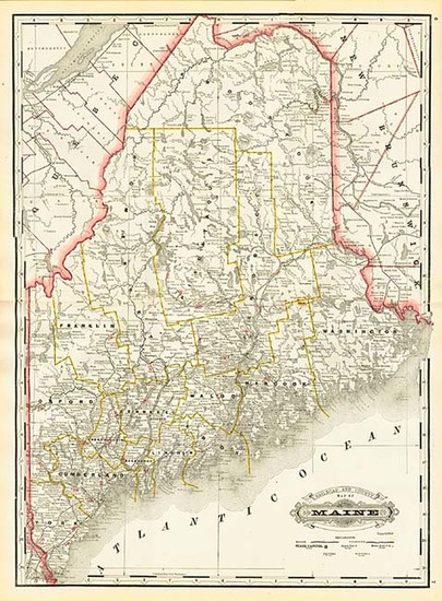 93-New England Map By George F. Cram